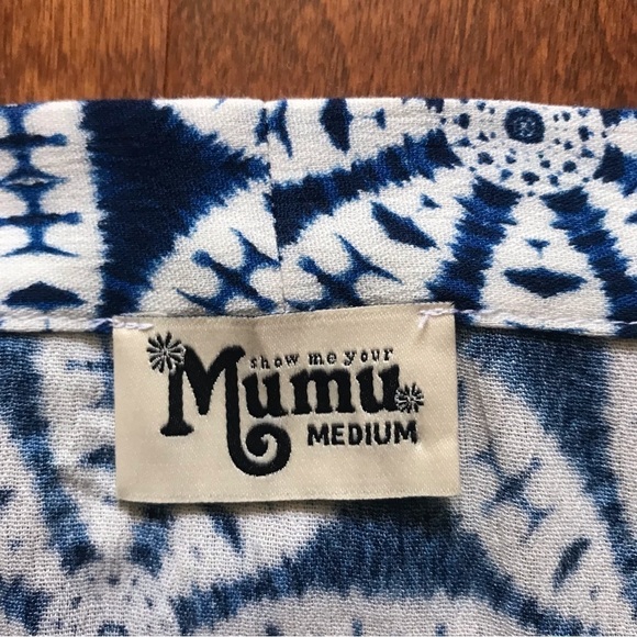 Show Me Your MuMu Blue and White True Wrap Skirt, Size Medium - Picture 8 of 9